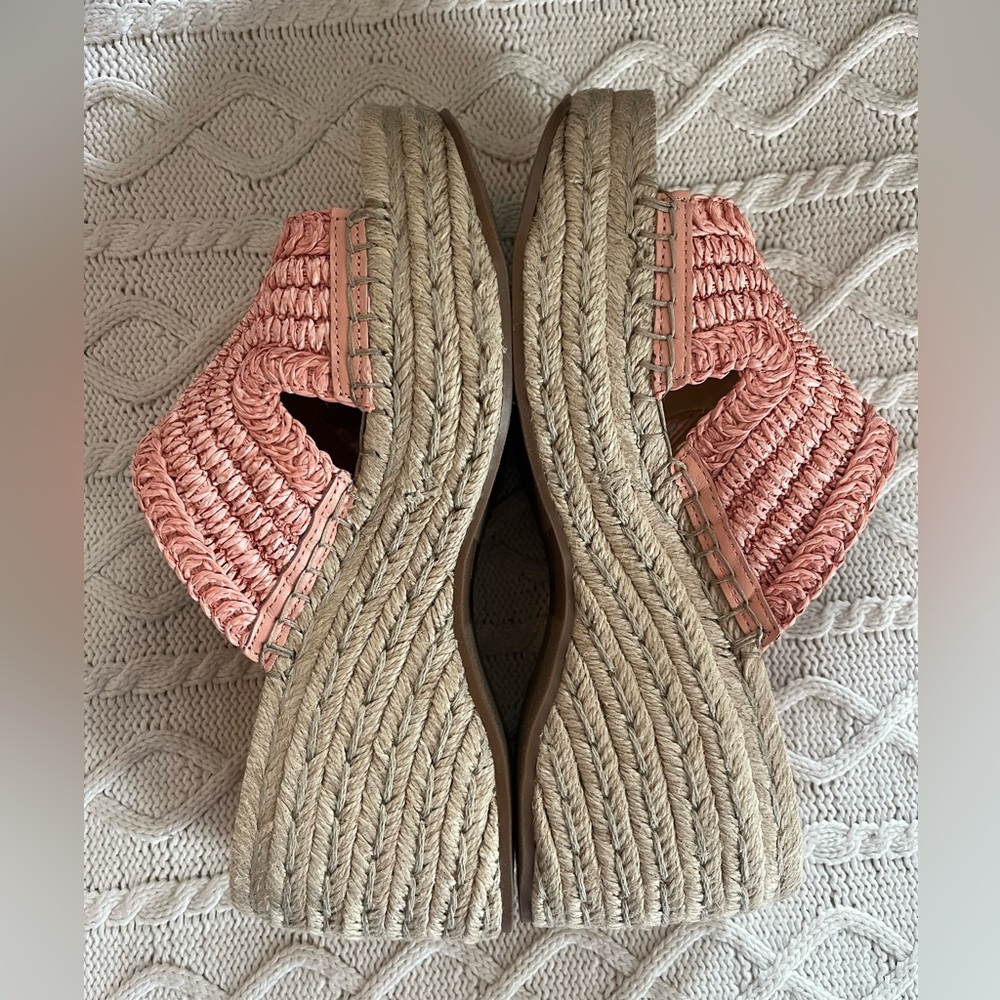 Marc Fisher Pink Woven Wedge platform Sandals Designer Women’s Size 9 - Picture 7 of 14